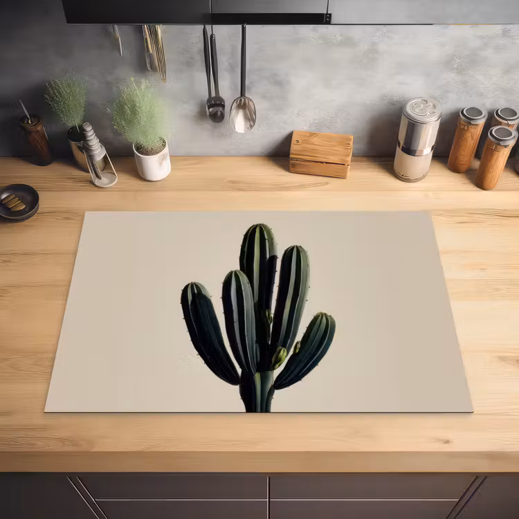 Cactus - Subtiel - Groen Inductie beschermer vinyl 3mm klein -sfeer5