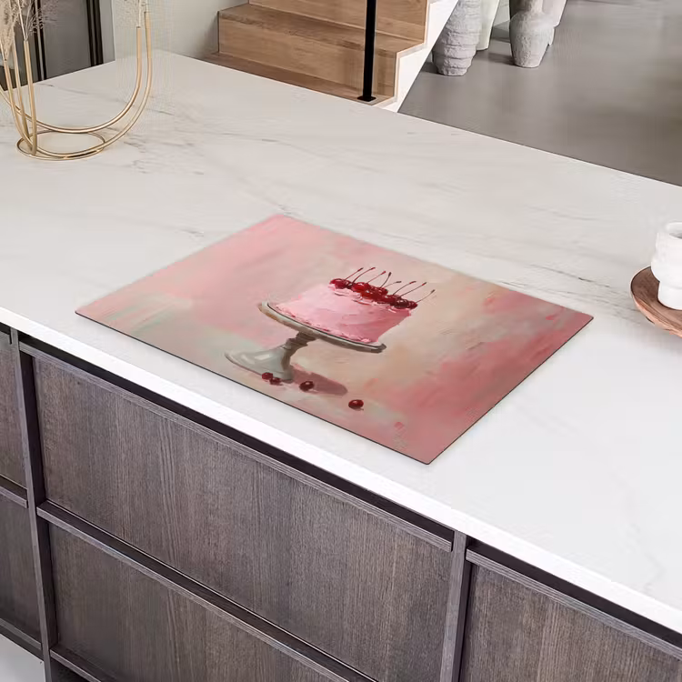 Taart - Pink - Cherry Inductie beschermer vinyl 3mm klein -sfeer8