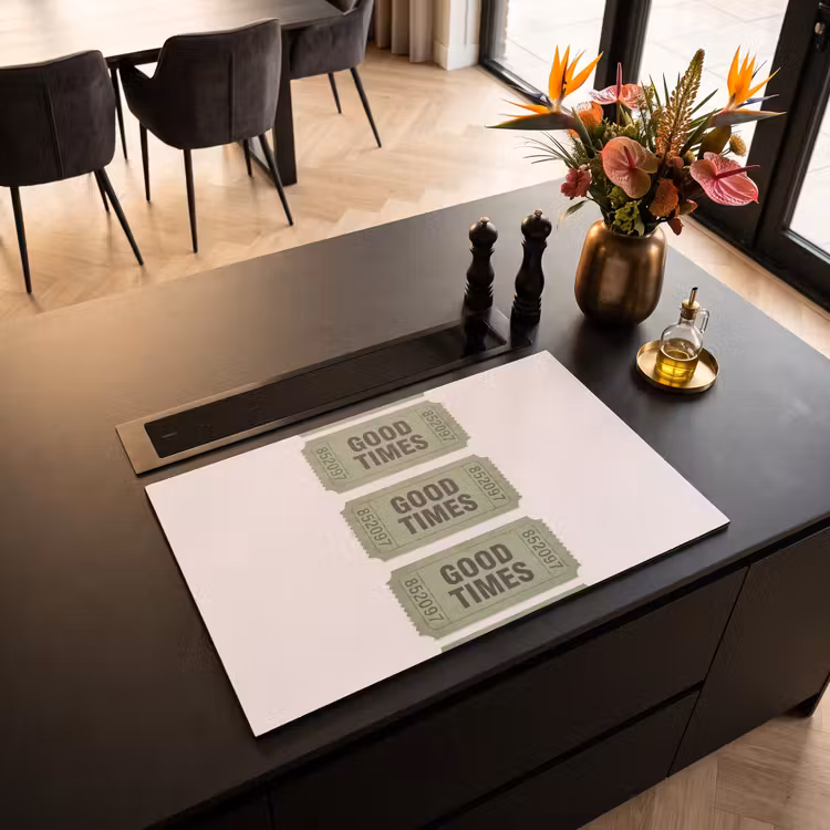 Kaartje - Vintage - Groen - Evenement - Collectie Inductie beschermer vinyl 3mm klein -sfeer5