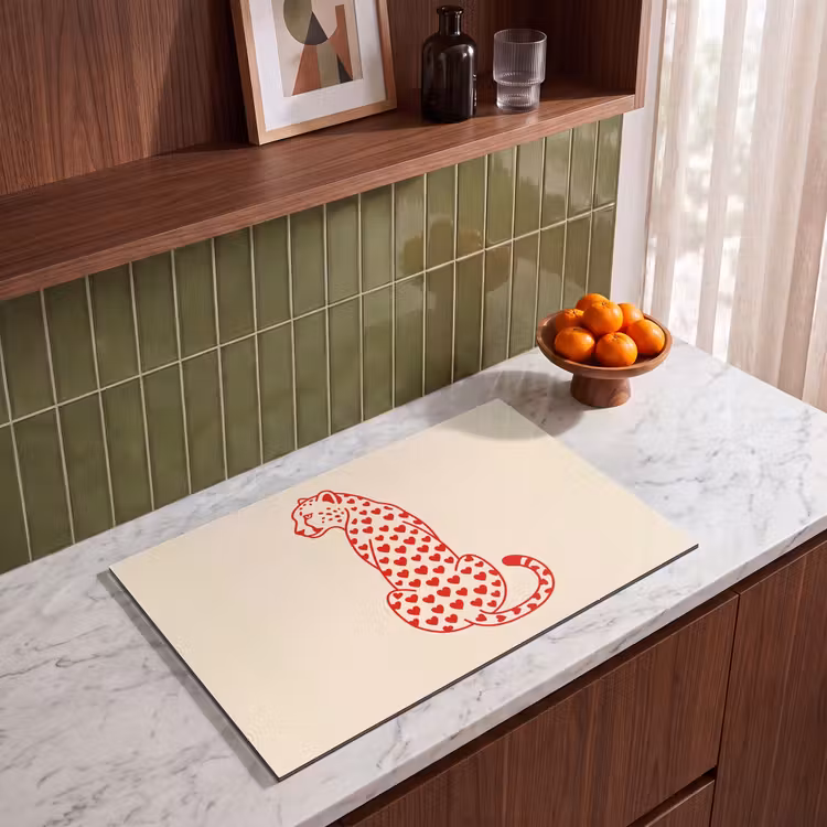 Kat - Harten - Dieren - Modern - Rood Inductie beschermer vinyl 3mm klein -sfeer8