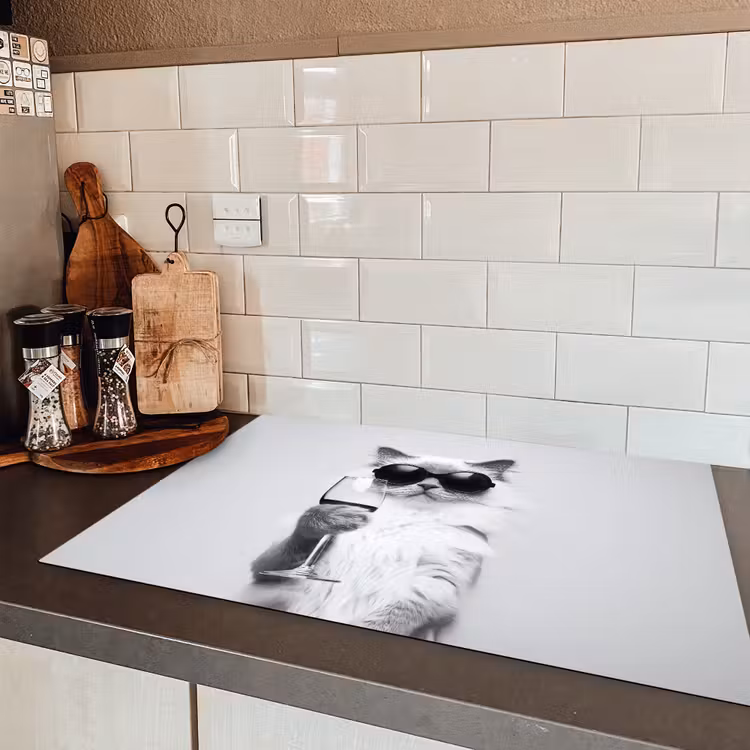 Kat - Zonnebril - Wijnglas - Langharig Inductie beschermer vinyl 3mm klein -sfeer3