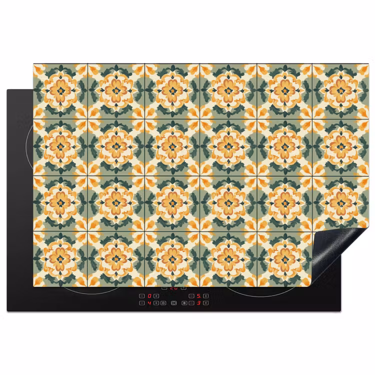 Keramiek - Verweerd - Kleurrijk Inductie beschermer vinyl 3mm klein 276 -3d