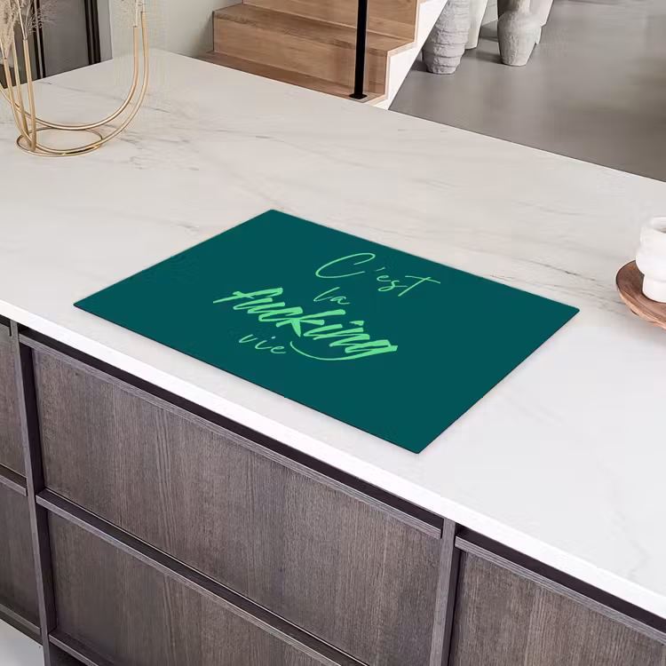 c'est la fucking vie - Groen - Handgeschreven Inductie beschermer vinyl 3mm klein -sfeer8