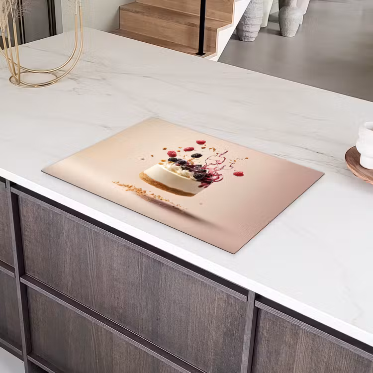 Cheesecake - Eten - Roze - Taart Inductie beschermer vinyl 3mm klein -sfeer8
