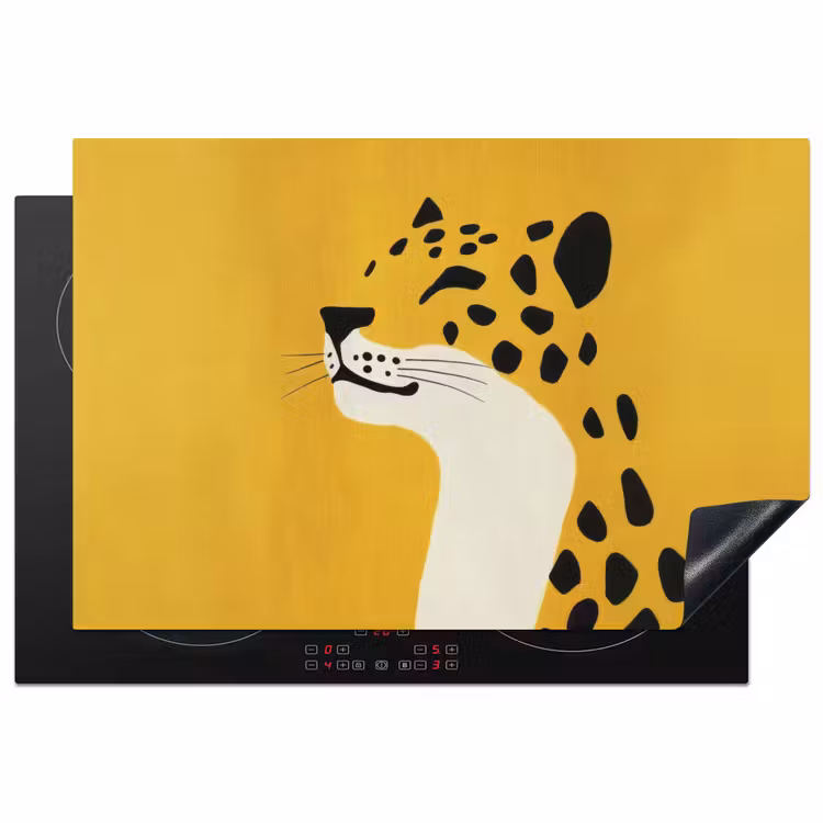 Cheetah - Illustratie - Geel Inductie beschermer vinyl 3mm klein -3d