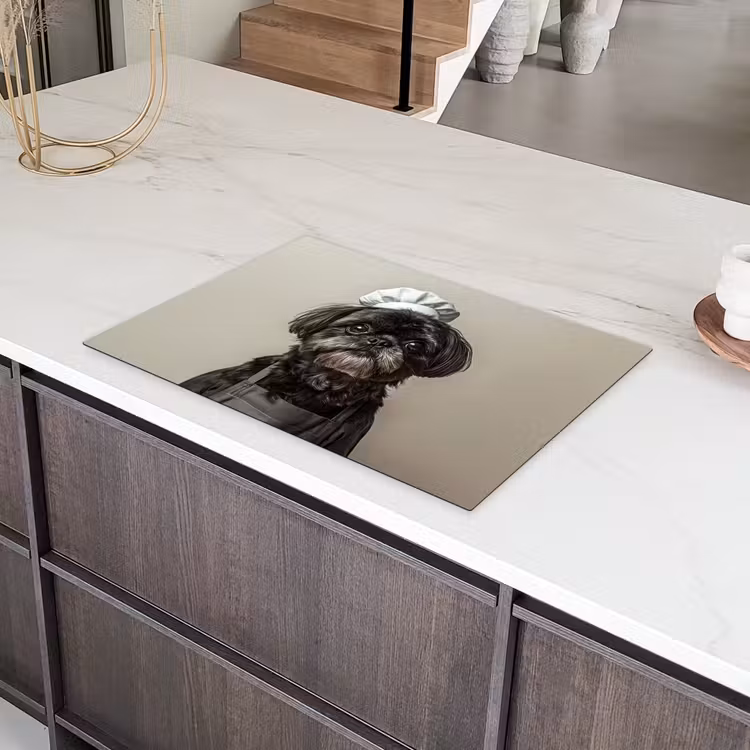 Kokskleding - Zwart - Hondje Inductie beschermer vinyl 3mm klein -sfeer8