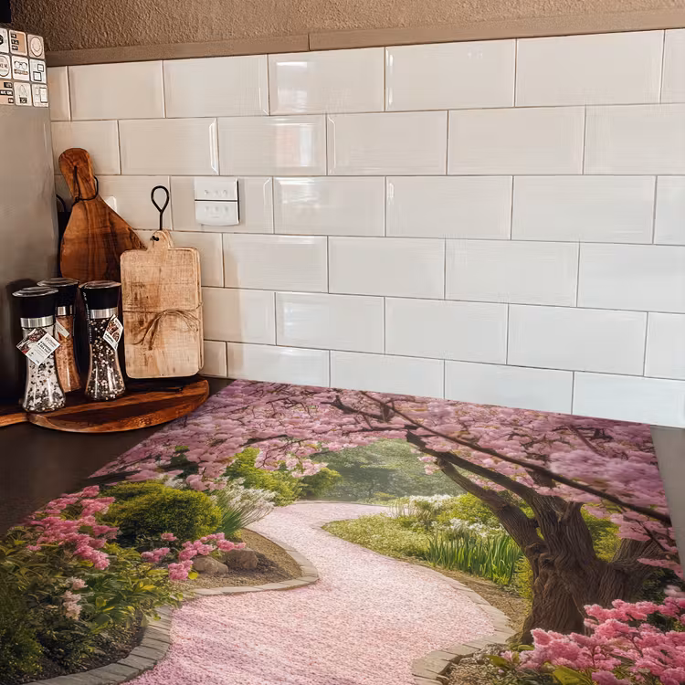 Kersenbloesem - Natuur - Sakura - Pad - Japanse tuin Inductie beschermer vinyl 3mm middel -sfeer3