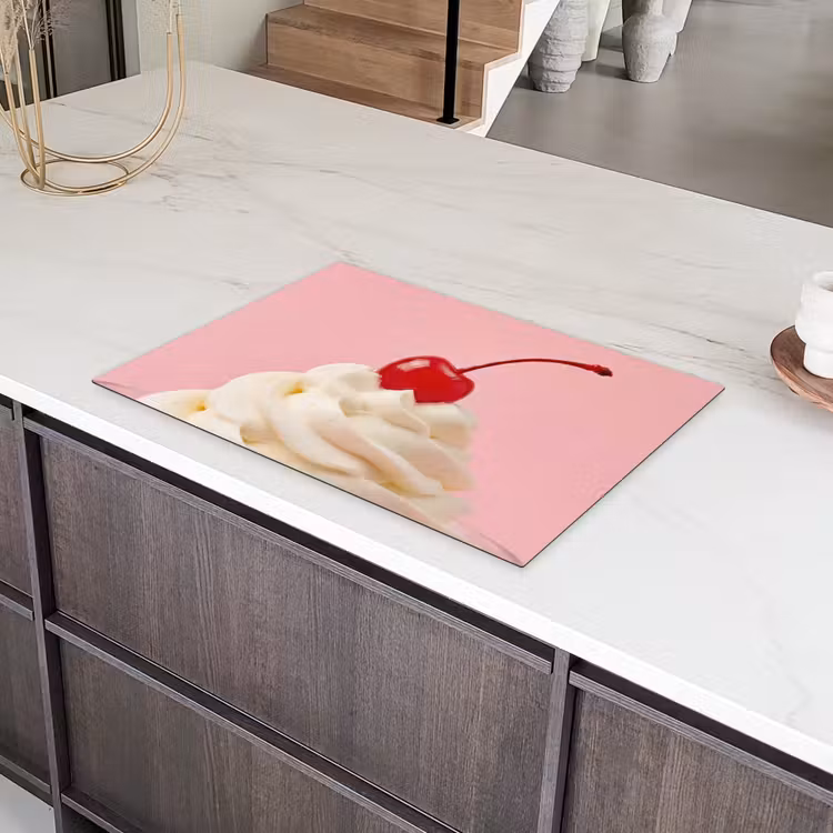 Kers - Slagroom - Roze Inductie beschermer vinyl 3mm klein -sfeer8