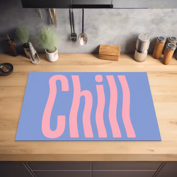 Chill - Roze - Blauw - Golvend Inductie beschermer vinyl 3mm klein -sfeer5