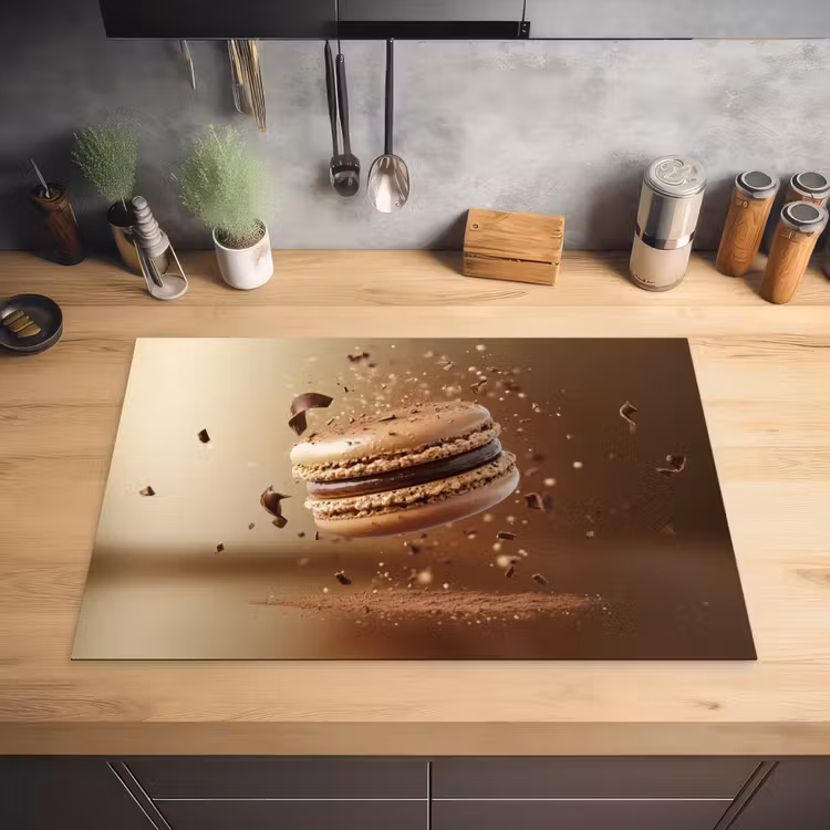 Chocolade - Macarons - Eten - Snoep Inductie beschermer vinyl 3mm klein -sfeer5