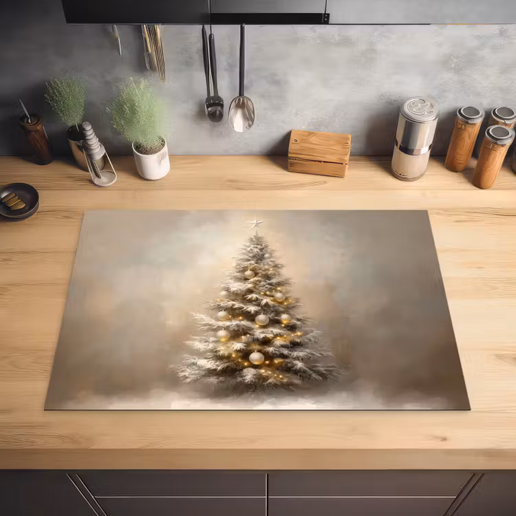 Kerst - kerstboom - Sneeuw - Art Inductie beschermer vinyl 3mm klein -sfeer5