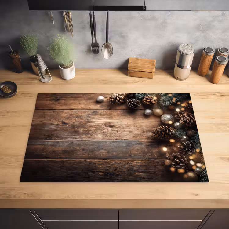 Kersthoekdecoratie - Dennenappels - Lichtjes Inductie beschermer vinyl 3mm klein -sfeer5