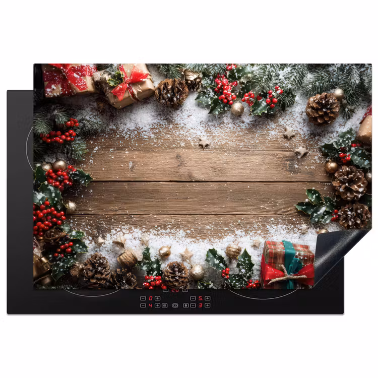 Kerstdecoratie - Geschenken - Hout - Veelkleurig Inductie beschermer vinyl 3mm klein -3d