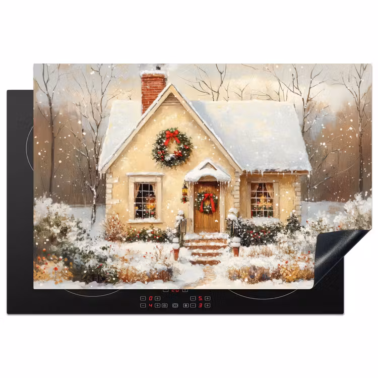 Kerst - Huis - Winter - Sneeuw Inductie beschermer vinyl 3mm klein -3d