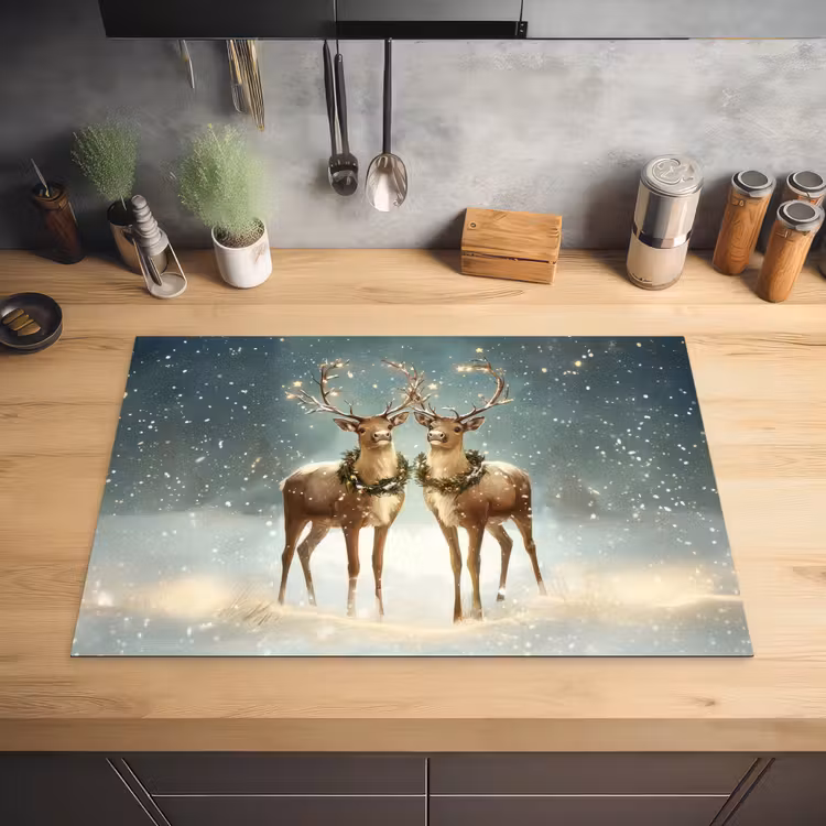 Kerstmagie - Winterwoud - Rendier Inductie beschermer vinyl 3mm klein -sfeer5