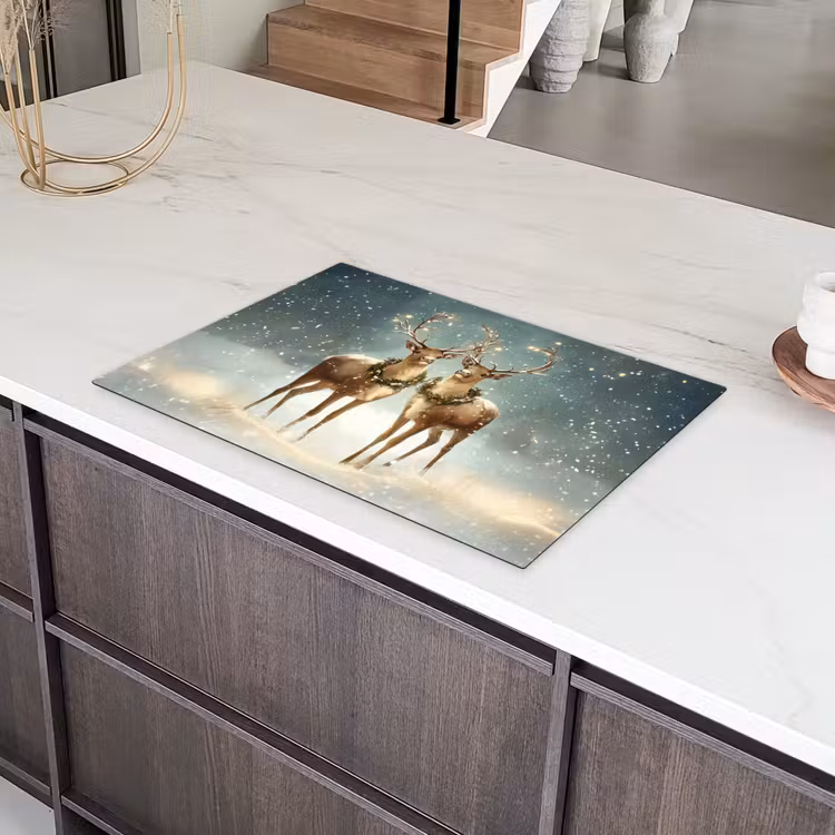 Kerstmagie - Winterwoud - Rendier Inductie beschermer vinyl 3mm klein -sfeer8