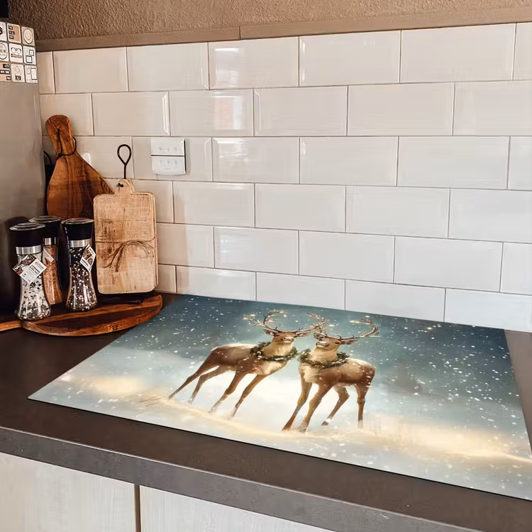 Kerstmagie - Winterwoud - Rendier Inductie beschermer vinyl 3mm klein -sfeer3