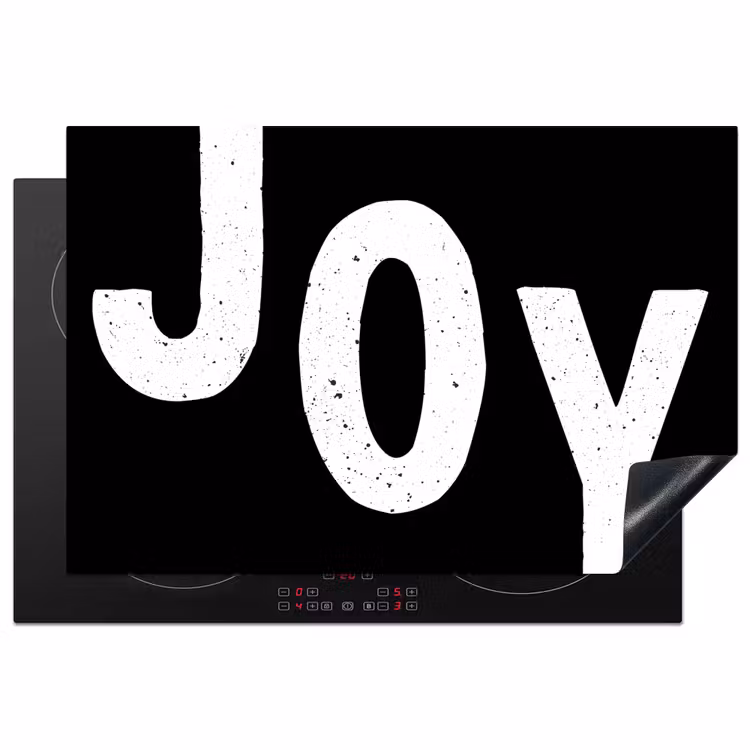 Kerstmis - Quotes - Joy - Zwart - Feest Inductie beschermer vinyl 3mm klein -3d