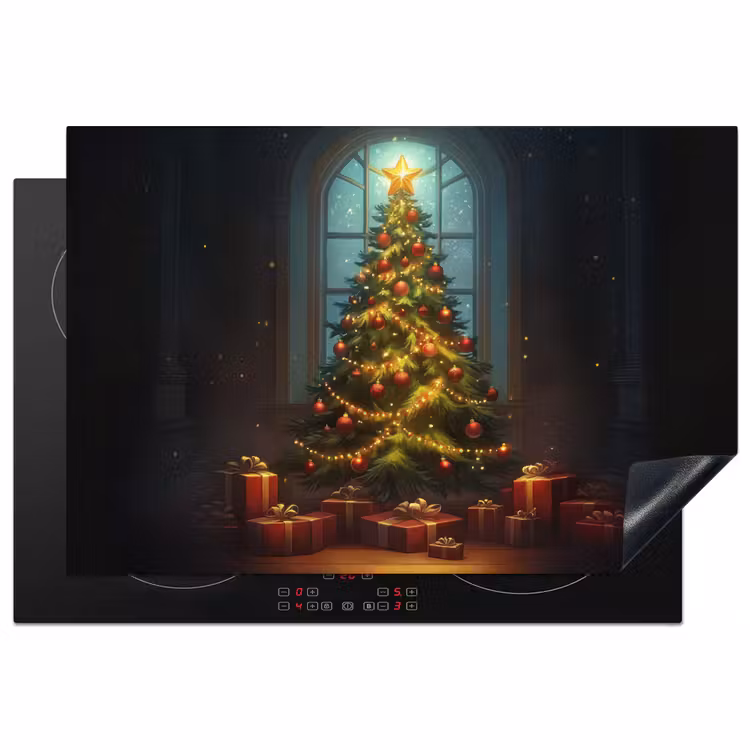 Kerstboom - Cadeau - Kerst - Winter Inductie beschermer vinyl 3mm klein -3d