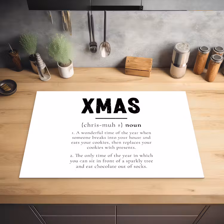 Kerst - Wit - Xmas - Quotes - Feestdagen Inductie beschermer vinyl 3mm klein -sfeer5