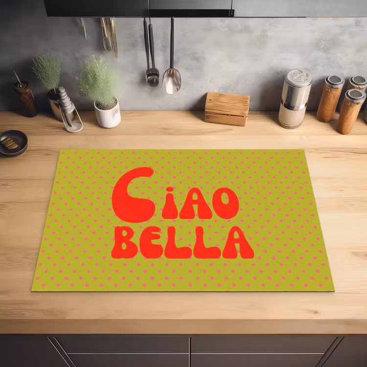 Ciao bella - Rood - Groen - Stippen Inductie beschermer vinyl 3mm klein -sfeer5