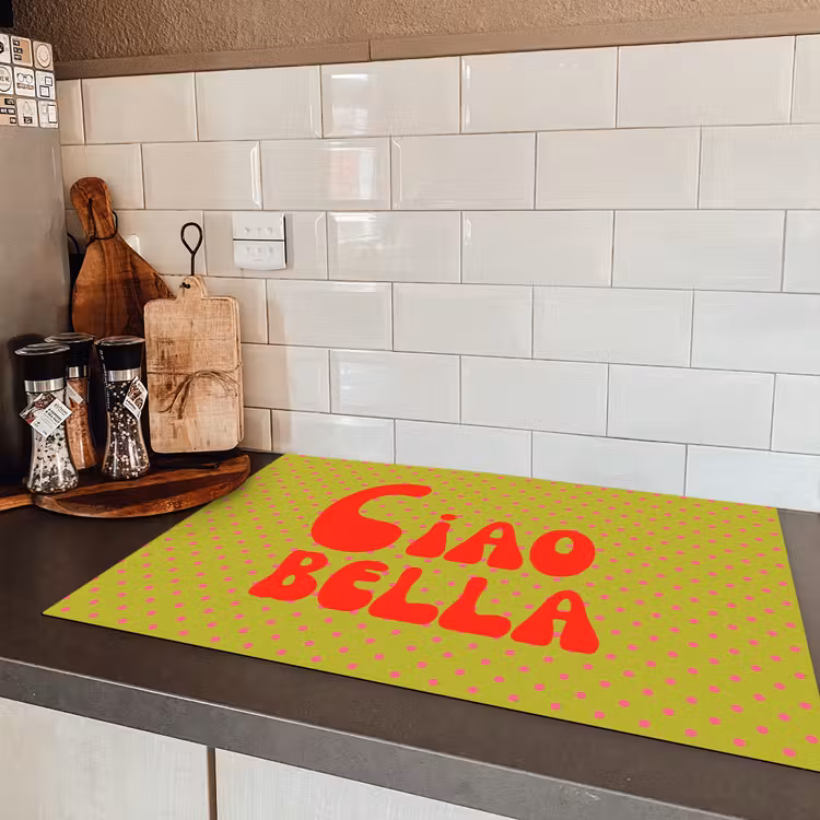 Ciao bella - Rood - Groen - Stippen Inductie beschermer vinyl 3mm klein -sfeer3
