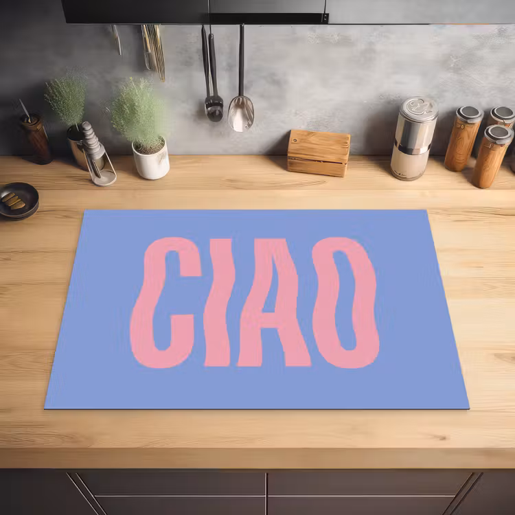 Ciao - Roze - Blauw - Golvend Inductie beschermer vinyl 3mm klein -sfeer5