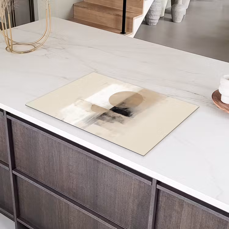 Cirkel - Compositie - Diepte - Beige Inductie beschermer vinyl 3mm klein -sfeer8