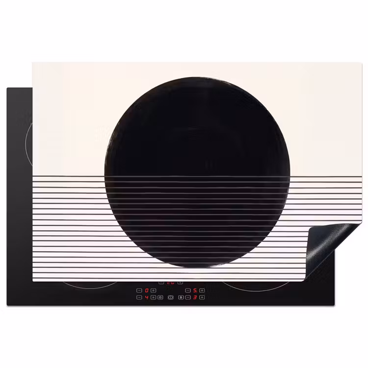 Induction Hob Cover - Circle - Lines - Abstract - Cirkel - Lijnen - Abstract Inductie beschermer vinyl 3mm klein