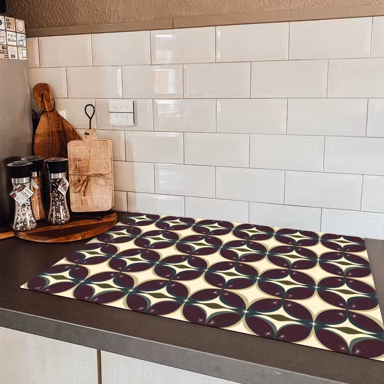 Cirkel - Retro - Kleurrijk Inductie beschermer vinyl 3mm klein 276 -sfeer3