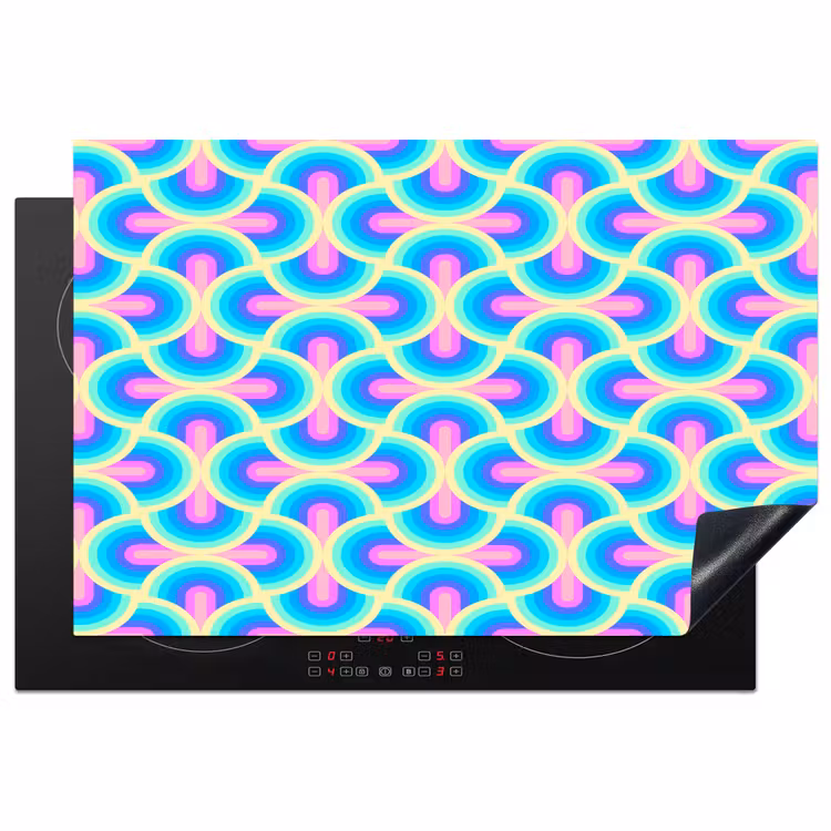 Cirkels - Neon - Bogen Inductie beschermer vinyl 3mm klein 276 -3d