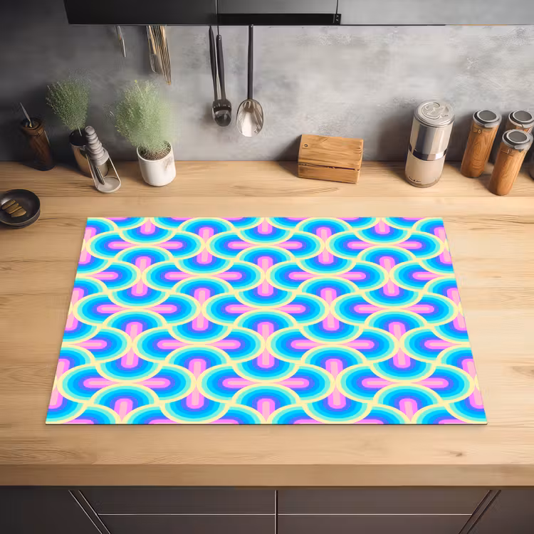 Cirkels - Neon - Bogen Inductie beschermer vinyl 3mm klein 276 -sfeer5