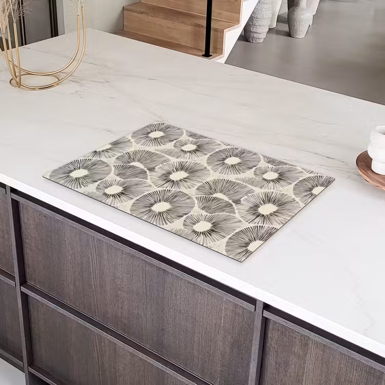 Cirkels - Patroon - Zwart Inductie beschermer vinyl 3mm klein 276 -sfeer8