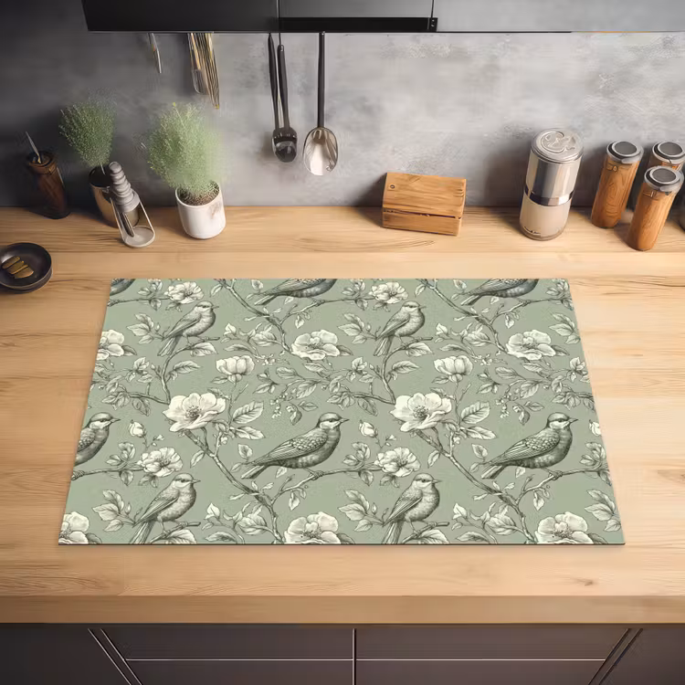 Klassiek - Botanisch - Groen Inductie beschermer vinyl 3mm klein 276 -sfeer5