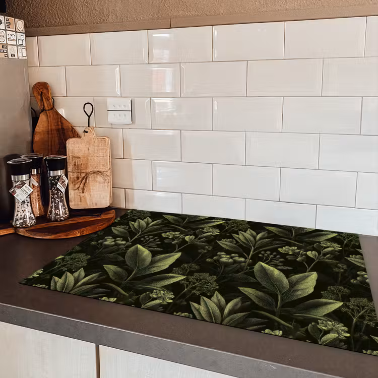 Klassiek - Donker - Botanisch - Planten Inductie beschermer vinyl 3mm klein 276 -sfeer3