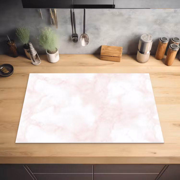 Wolkenstructuur - Roze - Marmer Inductie beschermer vinyl 3mm klein 276 -sfeer5