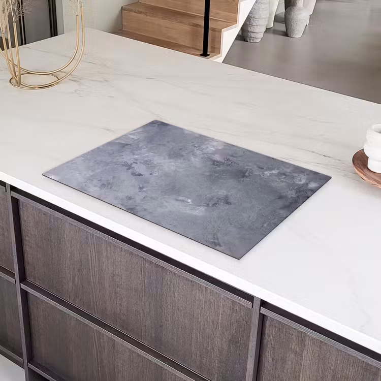 Gewolkt Grijs Tableau Inductie beschermer vinyl 3mm klein -sfeer8