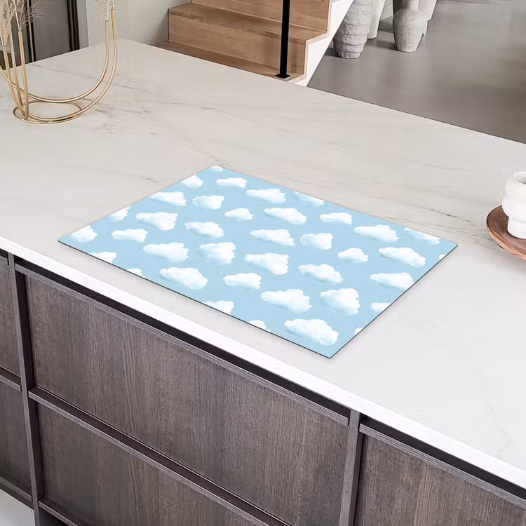 Wolken - Illustratie - Blauw Inductie beschermer vinyl 3mm klein 276 -sfeer8