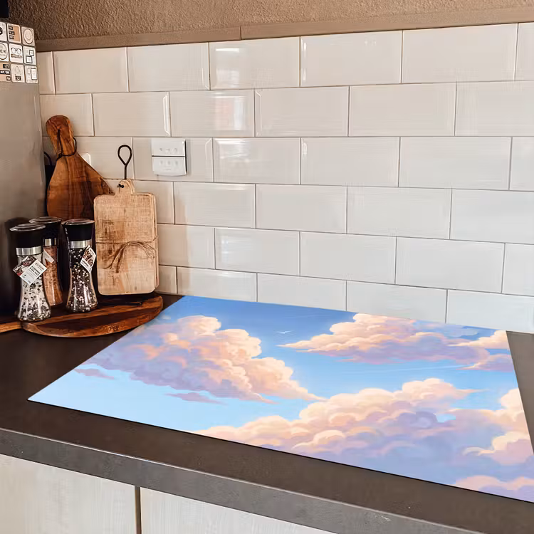 Wolken - Lucht - Natuur - Blauw Inductie beschermer vinyl 3mm klein -sfeer3