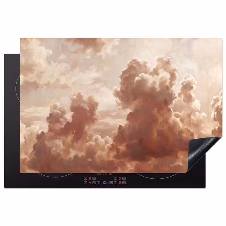 Wolken - Lucht - Natuur - Modern - Bruin Inductie beschermer vinyl 3mm klein -3d