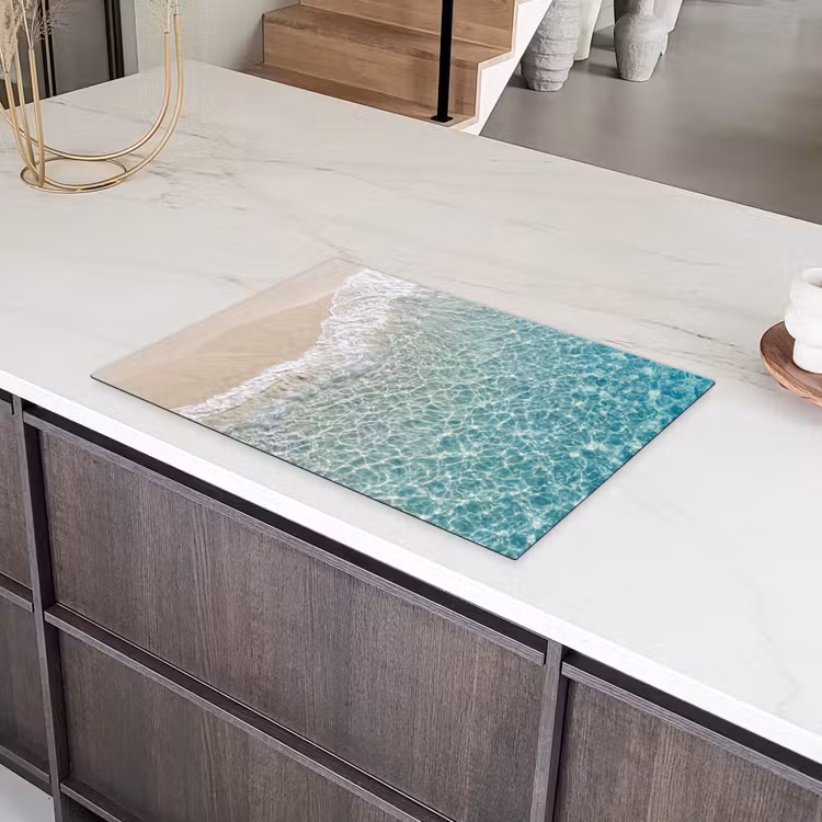 Kust - Zand - Blauw Inductie beschermer vinyl 3mm klein -sfeer8