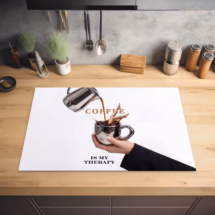 Koffie - Mok - Kan - Therapie Inductie beschermer vinyl 3mm klein -sfeer5