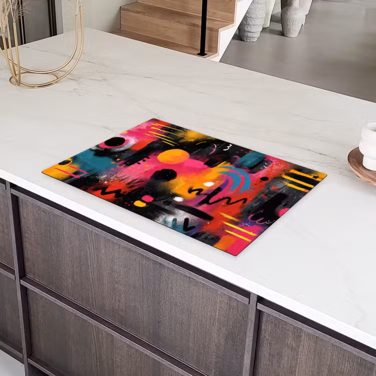 Kleurvlakken - Vormen - Kleurrijk - Abstract Inductie beschermer vinyl 3mm klein -sfeer8