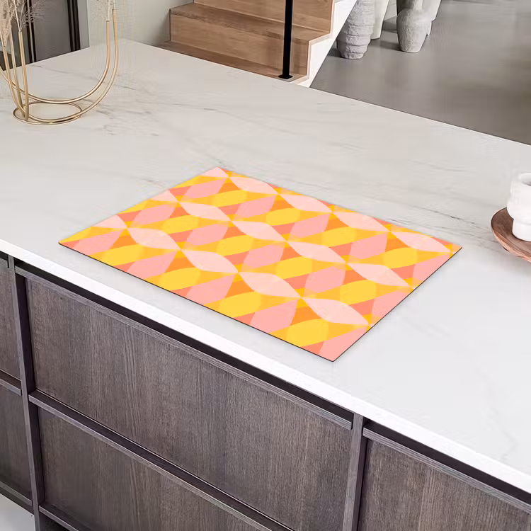 Kleurrijk - Ruitpatroon - Bladvormen Inductie beschermer vinyl 3mm klein 276 -sfeer8