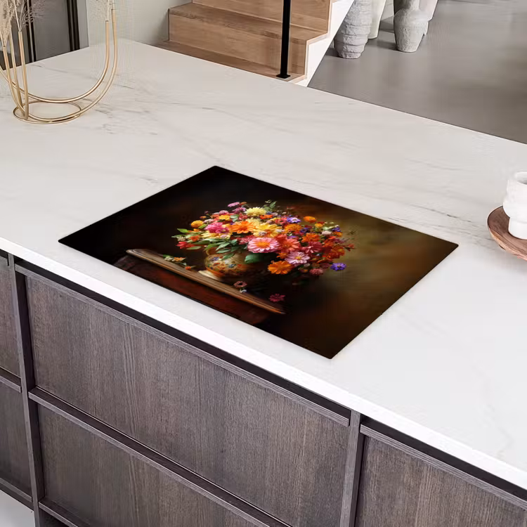 Kleuren - Boeket - Vaas - Hout Inductie beschermer vinyl 3mm klein -sfeer8