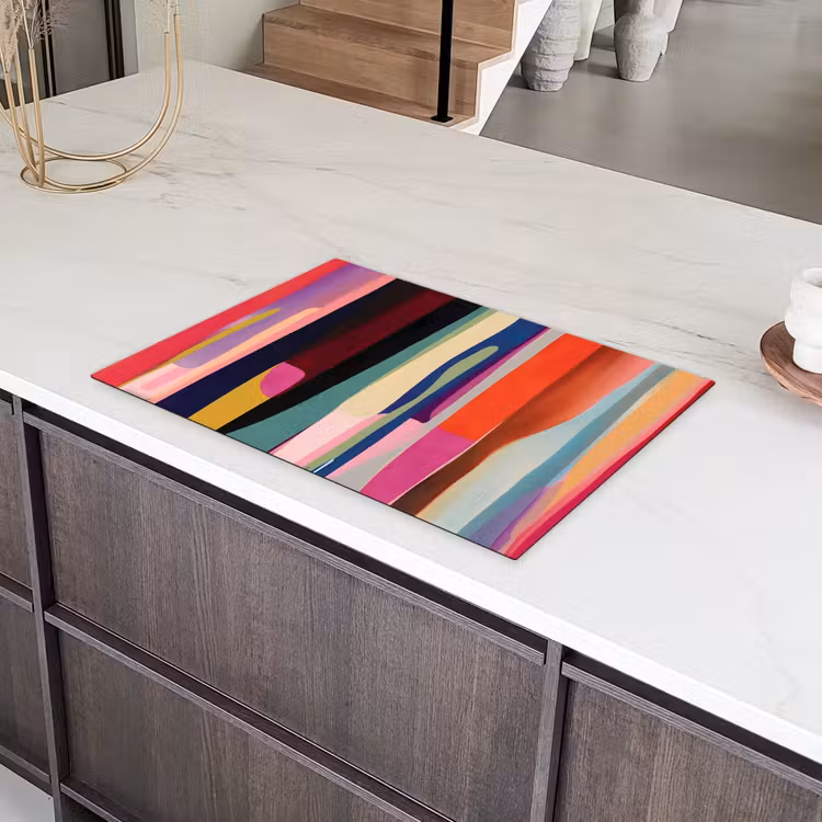 Kleurbanen - Verticaal - Kleurrijk Inductie beschermer vinyl 3mm klein -sfeer8