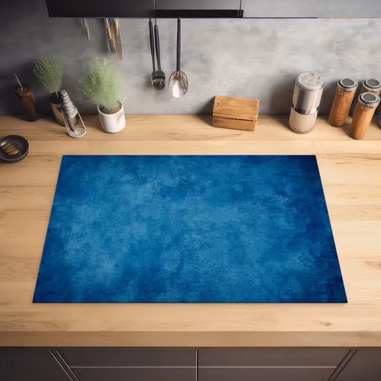 Beton - Blauw - Vintage - Structuur - Industrieel Inductie beschermer vinyl 3mm klein -sfeer5