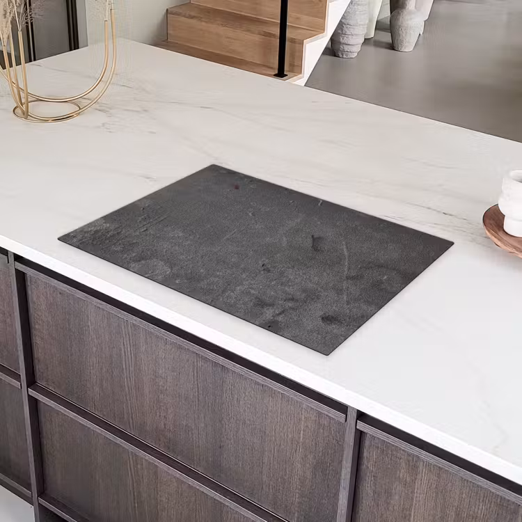 Beton - Grijs - Lijn - Vormen Inductie beschermer vinyl 3mm klein -sfeer8