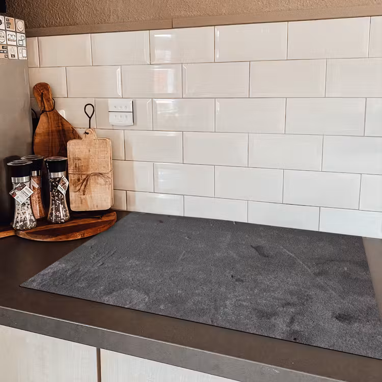 Beton - Grijs - Lijn - Vormen Inductie beschermer vinyl 3mm klein -sfeer3