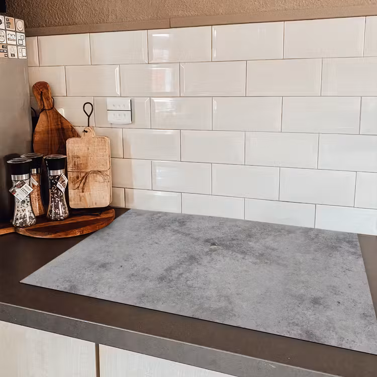 Beton - Grijs - Patronen Inductie beschermer vinyl 3mm klein 276 -sfeer3